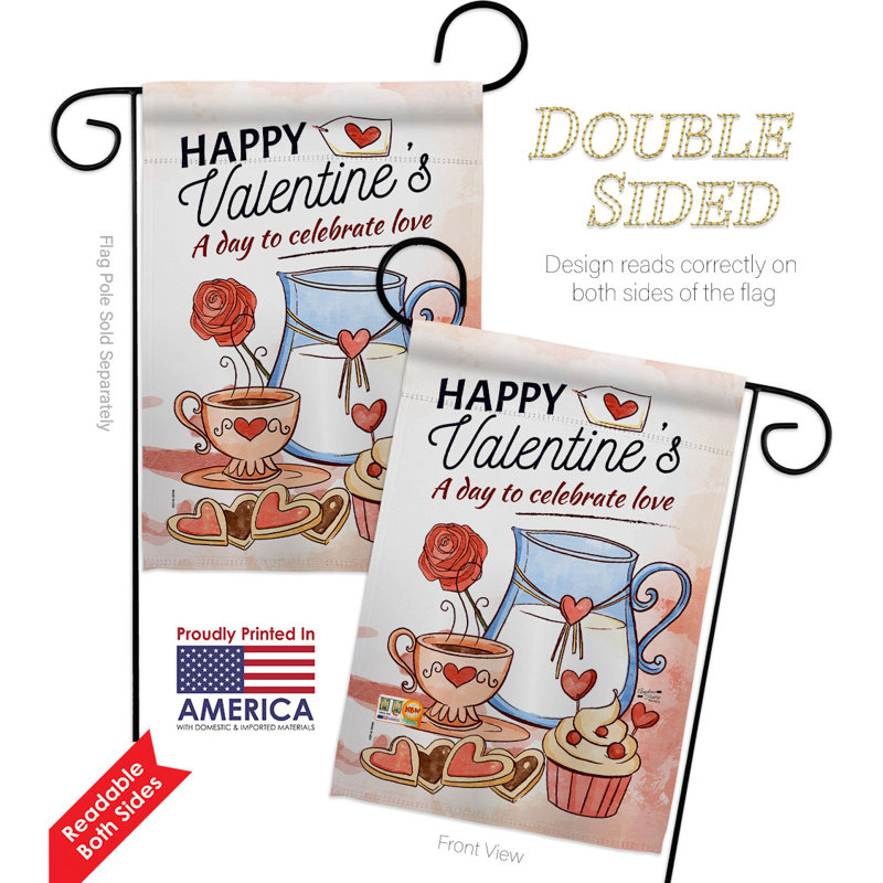 Ensemble de drapeaux en polyester 18 x 13 po Day To Celebrate Love