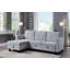 Light Grey 82.5" Velvet Reversible Sleeper Sectional Sofa With Storage Chaise