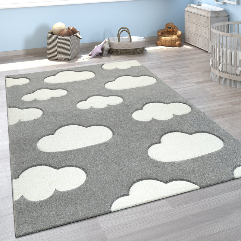 Hotwells Area Rug in Gray/White, Rectangle 6'7" x 9'6"