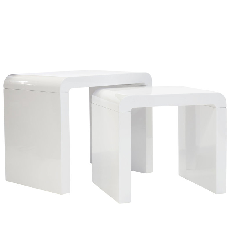 Farrah Sled Nesting Tables, White