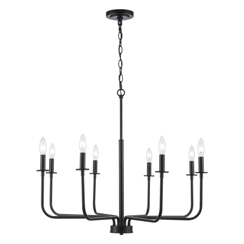 Popem - Luminaire suspendu de style bougie empire, Noir, H 90,5 po x l 30 po x P 30 po, 8