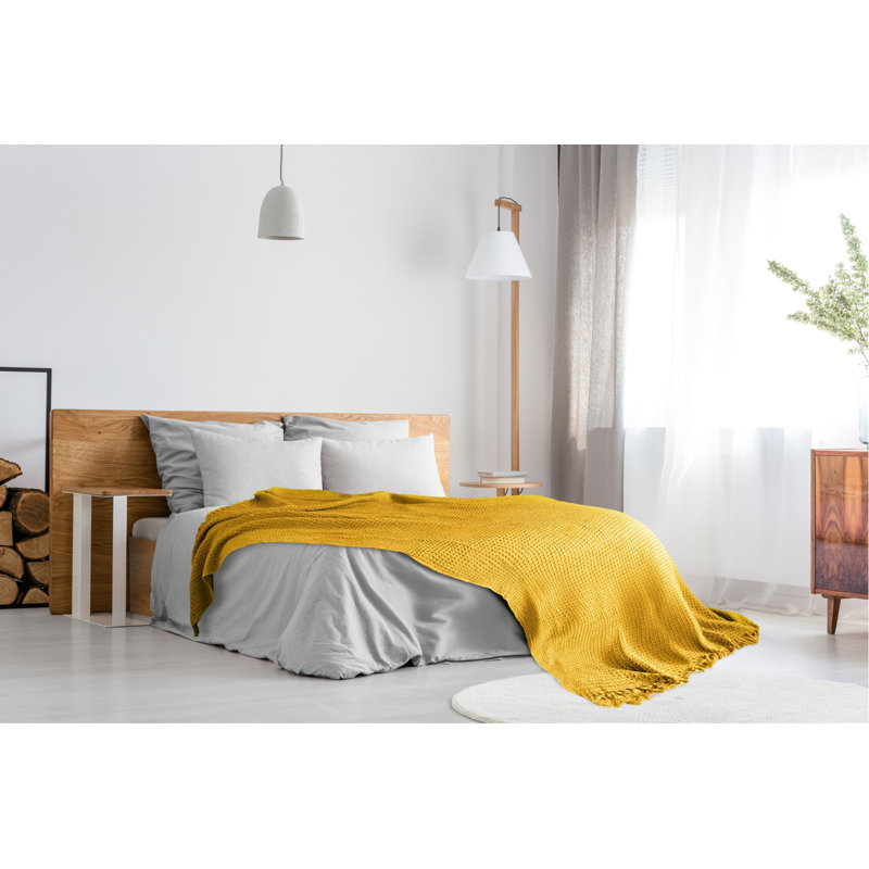 Vitela Throw Blanket, 127 x 152cm, Ochre