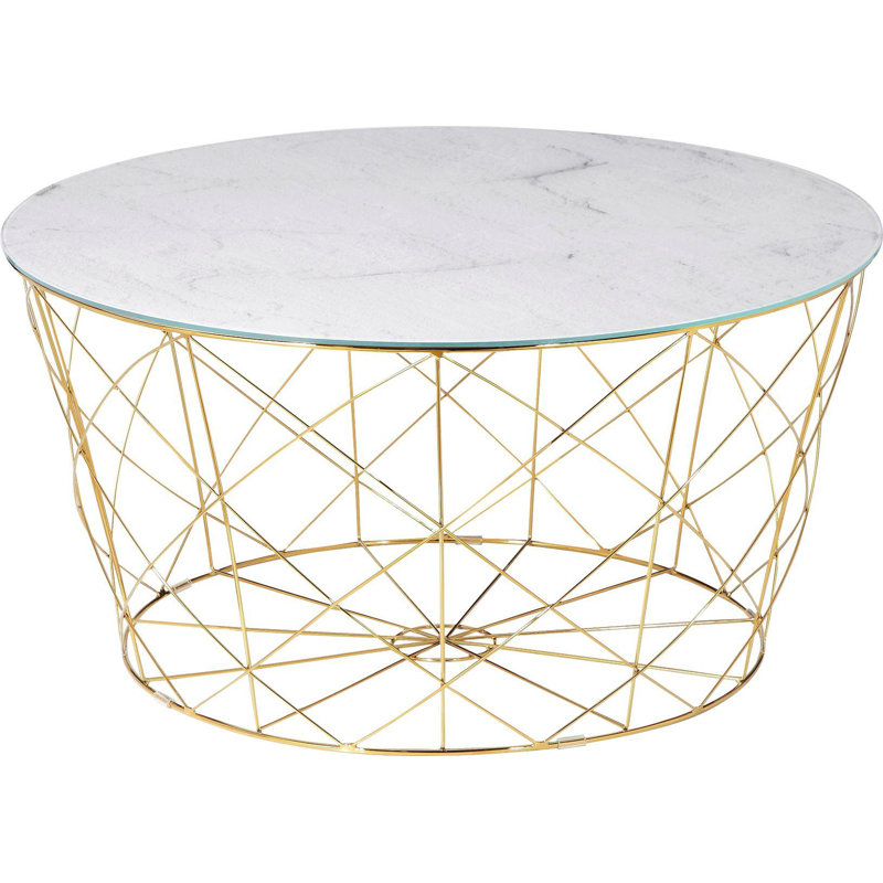 Frimunt Frame Coffee Table, White, Gold
