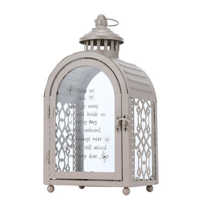 Trinx 11''H Memorial Remembrance Lantern with Commemorative Poems
