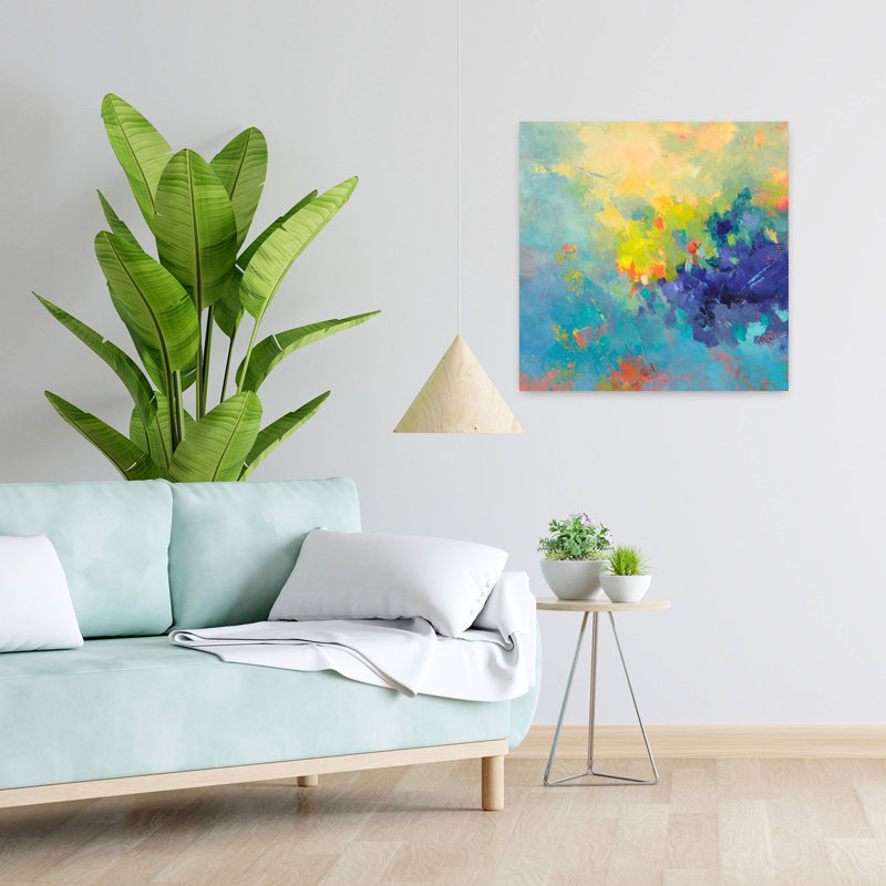 Tempête, art contemporain abstrait, H 24 po x l 24 po