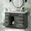 Meuble-lavabo rectangulaire simple 49 po à chevrons avec comptoir en quartz blanc pur 1,5 po Chevron