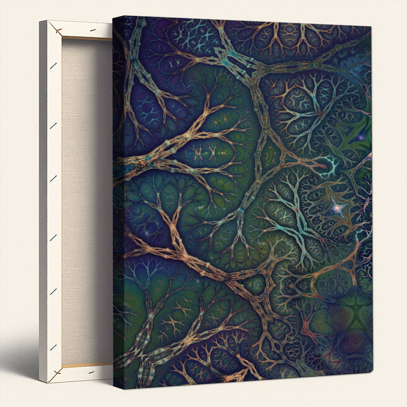 «Gallery Wrap», art mural sur toile pour le salon, la chambre à coucher, le bureau ou le vestibule - décoration murale décorative avec réseau d'arbres