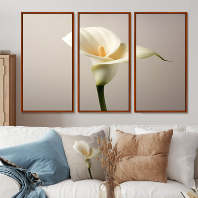 Close Up Of White Arum Lily Flower - Lily Wall Art Set