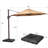 Dantoni 120'' Cantilever Umbrella with Counter Weights Included-719199555