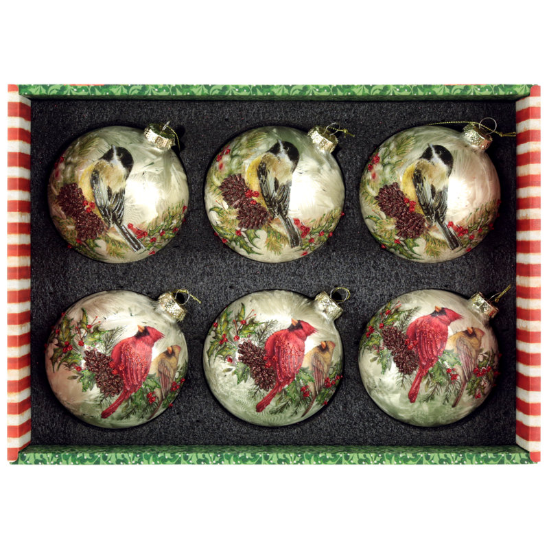 Cardinal Chickadee Ornament, 4 Inches