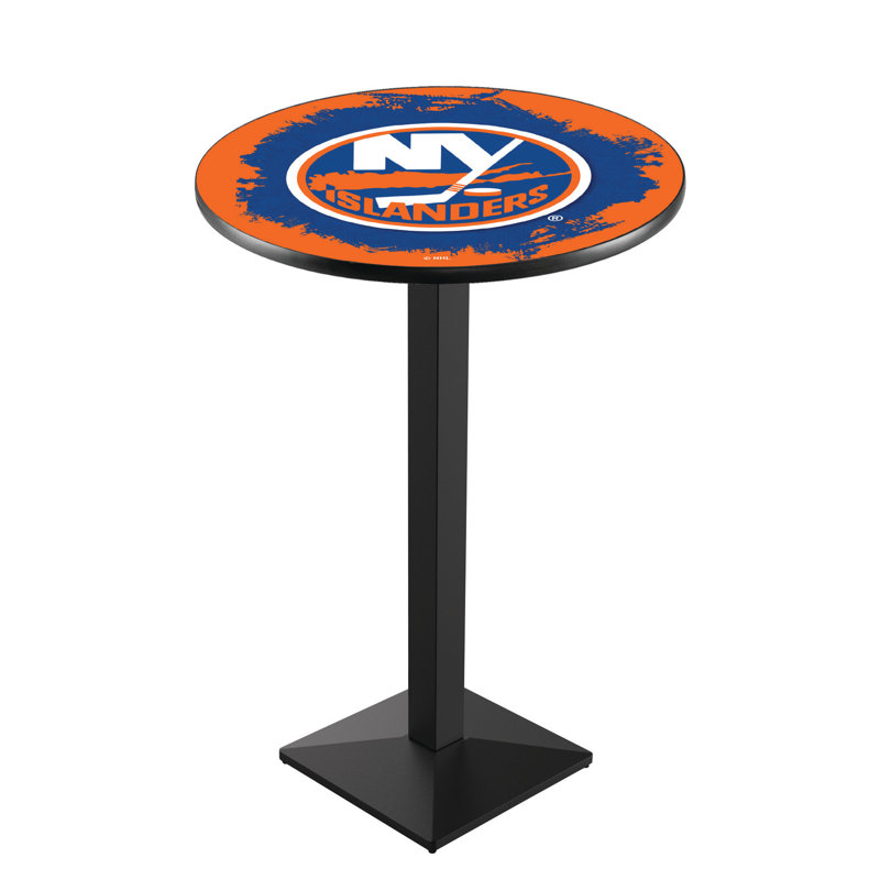 Table de salle à manger 30 po NHL, Noir froissé, New York Islanders