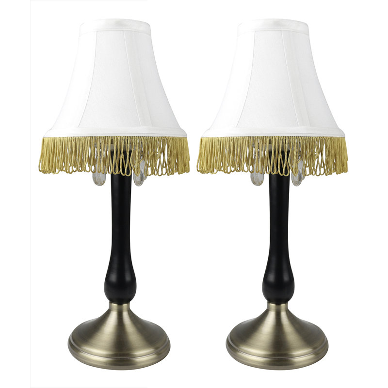 Ensemble de lampe de table 14 po Rodas, Noir, Blanc
