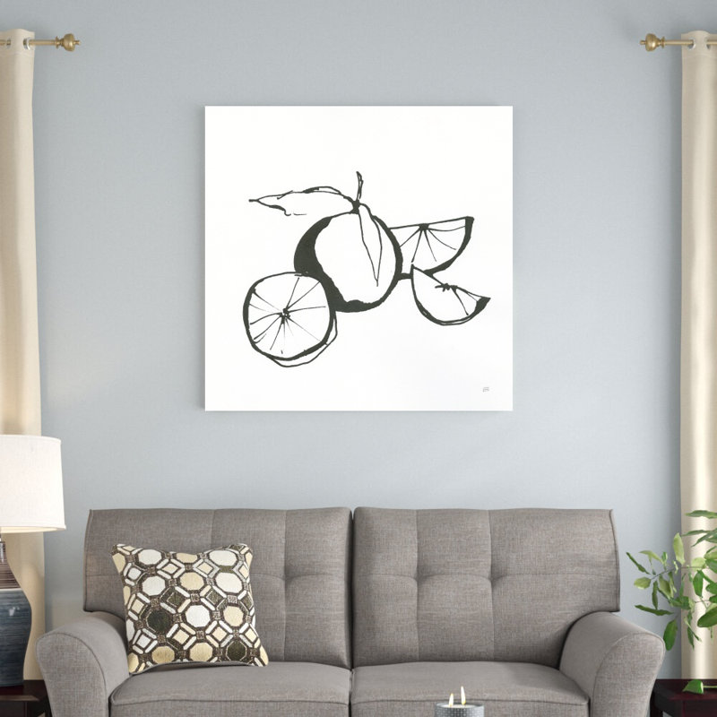 "Oranges BW" par Chris Paschke, reproduction d'art sur toile tendue, H 36 po x l 36 po