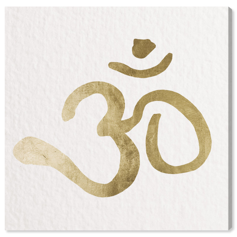 Ohm, papier doré - impression sur toile tendue, Toile tendue, H 12 po x l 12 po