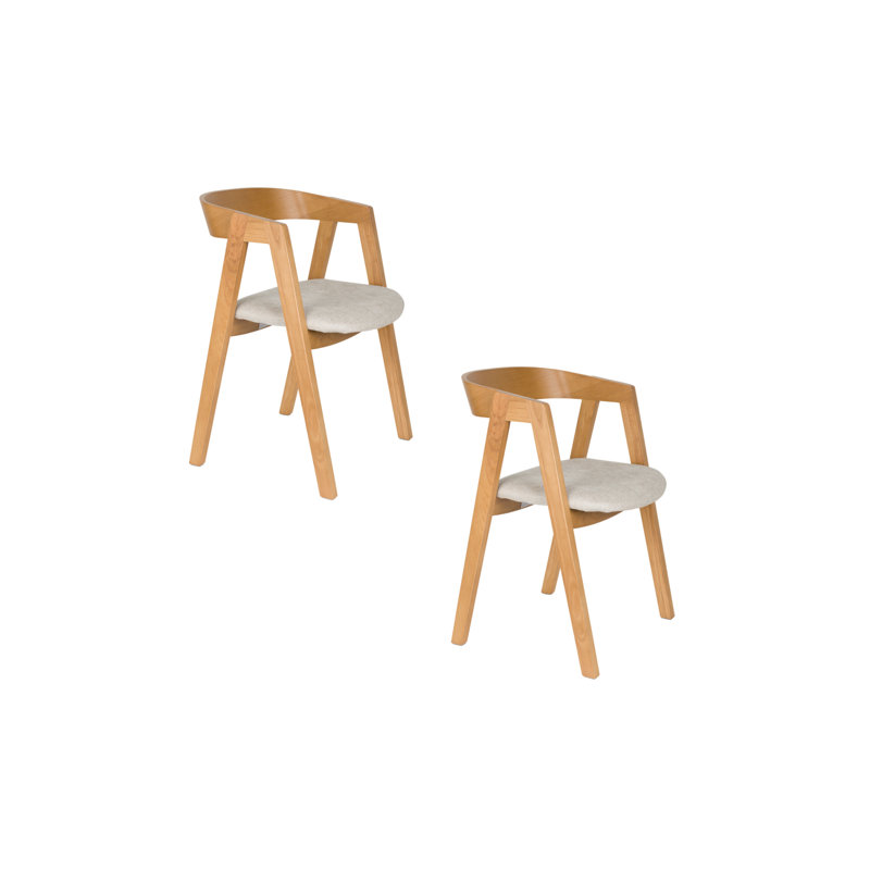 Dining Chair Upholstered Arm Chair, Natural