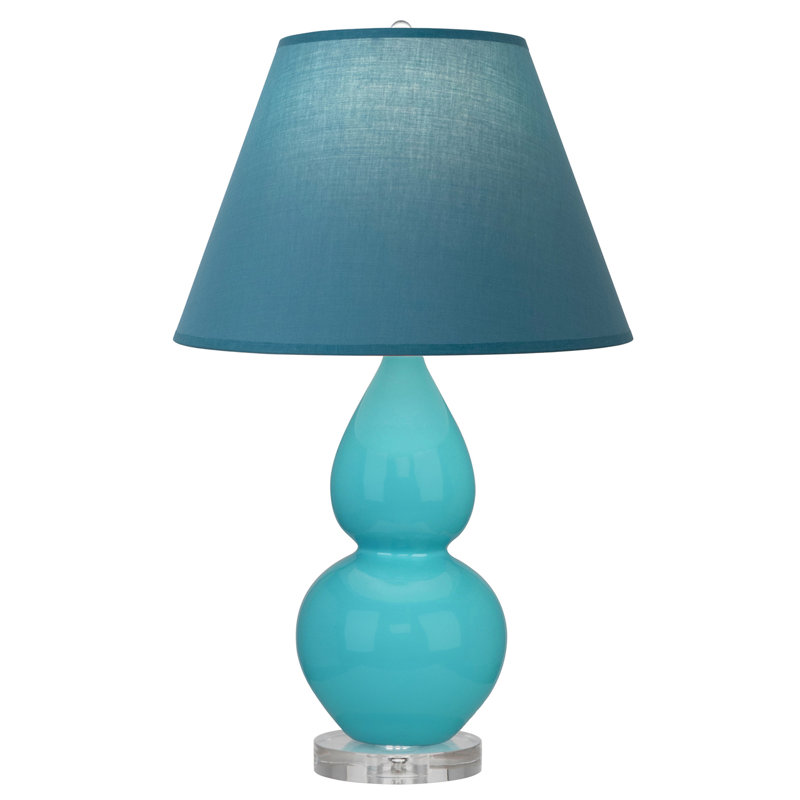 Petite lampe d'appoint à double gourde, Bleu crème, Bleu vif / gris