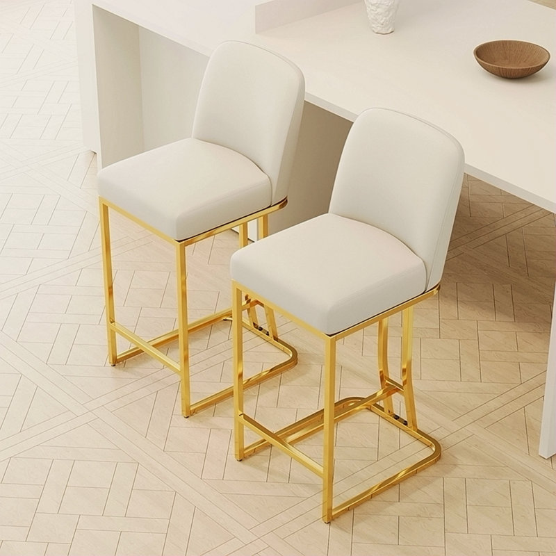 Ensemble de 2 chaises de bar de style moderne avec une conception simple, des tabourets hauts confortables au design créatif et des chaises de salle à manger flexibles convenant aux bars, aux restaurants ou aux comptoirs de cuisine