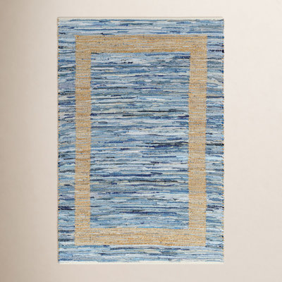 Demie Handmade Blue, Tan Rug