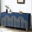 Buffet moderne cannelé, bleu marine, améliorant le rangement à domicile et l'esthétique convenant à diverses pièces-1059715198