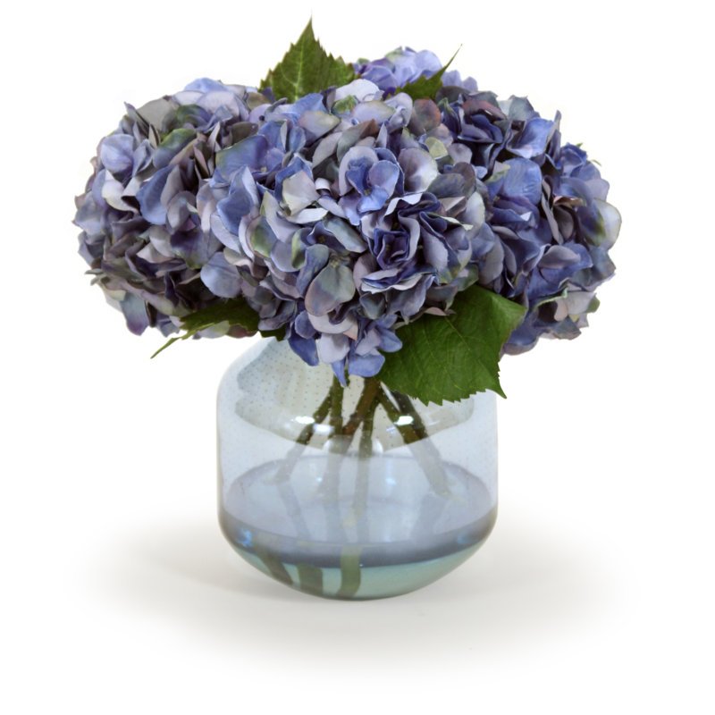Polysilk Hydrangea Arrangement in Vase