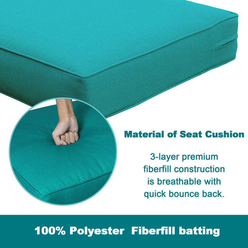 Outdoor/Indoor Chair Cushion Set, Deep Seat Patio Furniture Replacement Cushions, Green