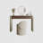 31.5"Minimalist Sintered Stone Tabletop Solid Wood Dressing Table