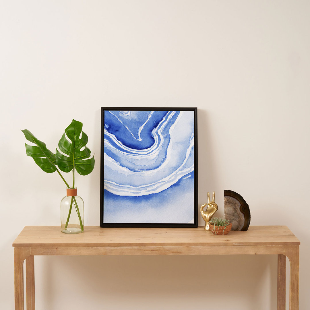 " Blue Lace Agate " by Laura Trevey East Urban Home Frame 