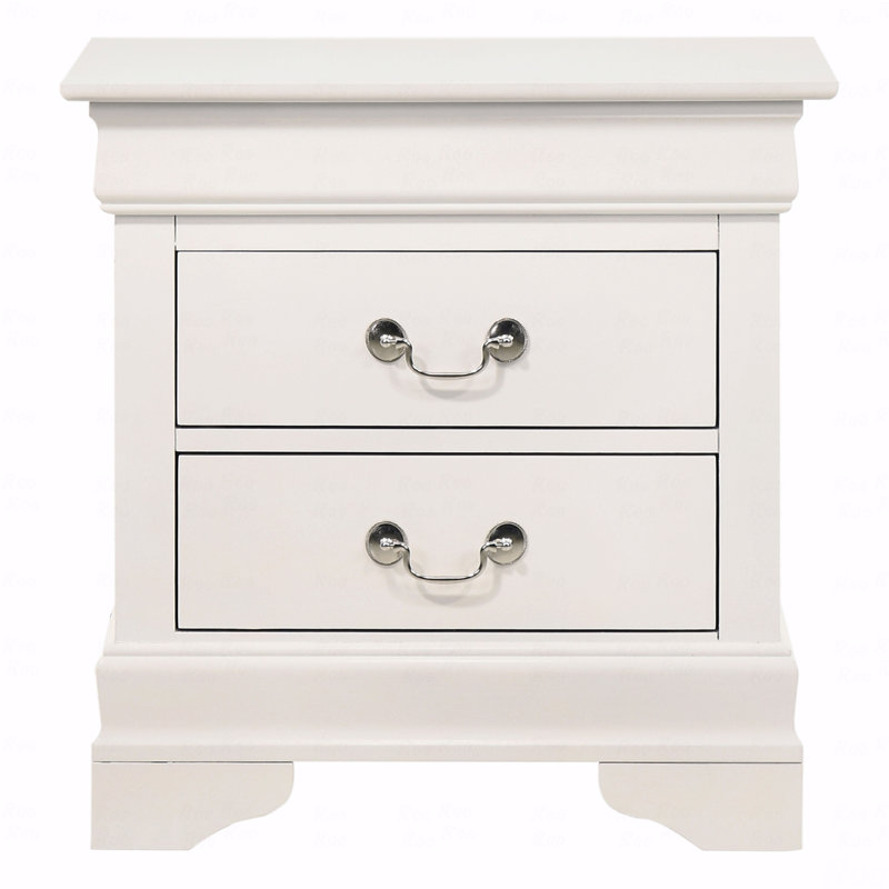 Traditional Nightstand, White