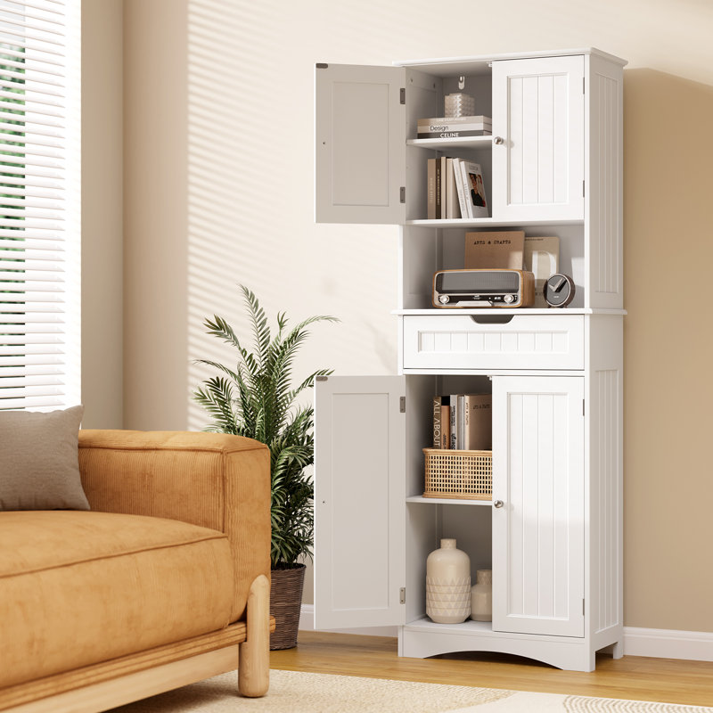 Armoire de rangement autoportante 67 po avec 4 armoires et 1 tiroir 