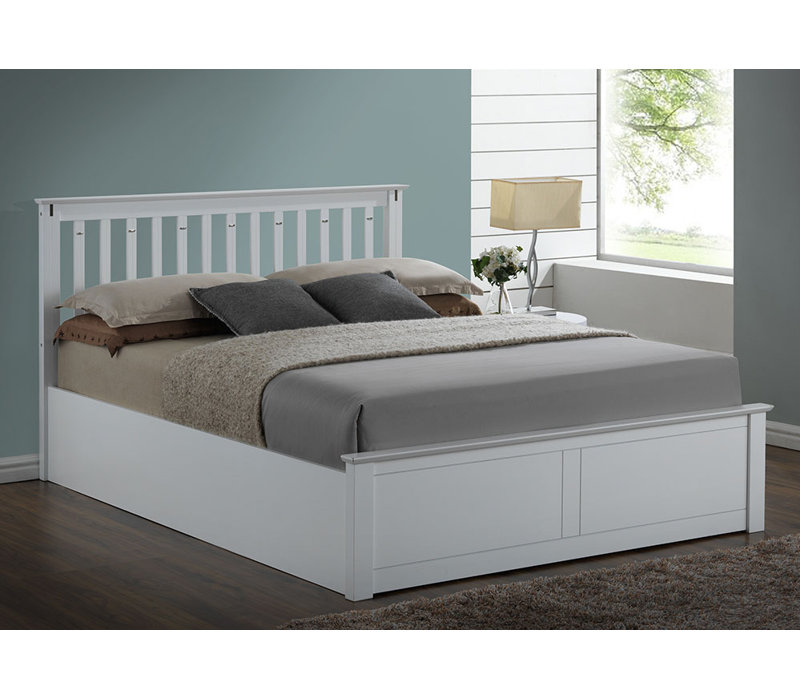 McMullen Ottoman Storage Bed, White, Kingsize (5')