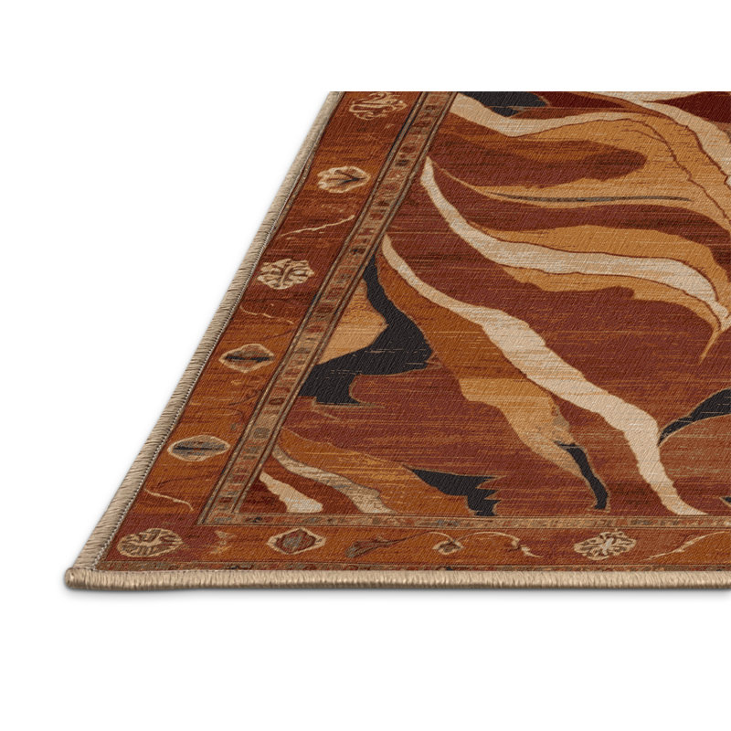 Tapis brun lavable à la machine, Rectangulaire 2 pi x 3 pi