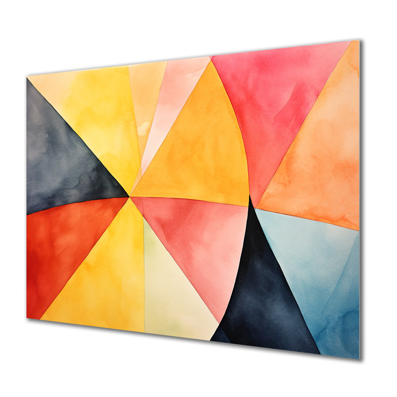 Geometric Soft Colors Tiles I - Geometric Metal Wall Art MT137585, 12" H x 20" W x 1" D