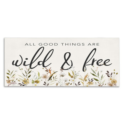Wild & Free Sentiment Canvas Wall Art by Marla Rae