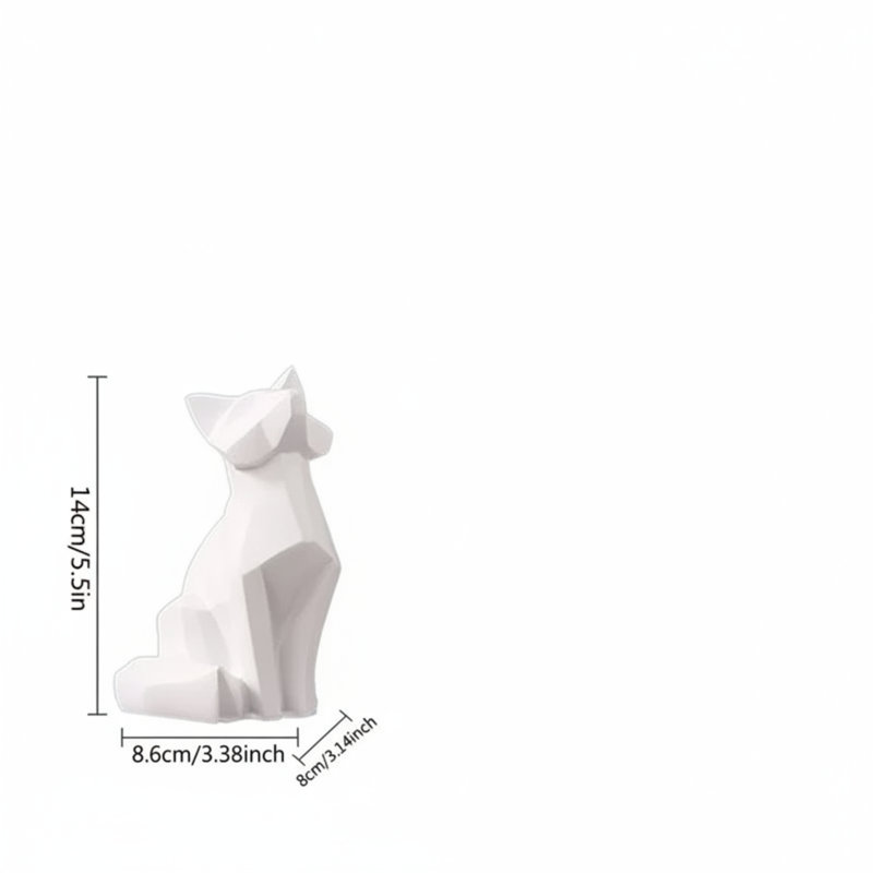 Modern-White-Geometric-Fox-Statue