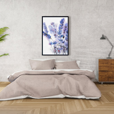«Watercolor Lavender Flowers» sur toile