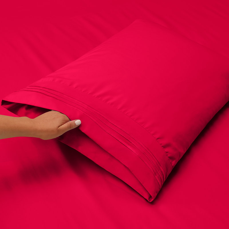 Microfiber Sheet Set, Hot Pink, King Sheet Set + 1 Fitted Sheet + 4 Pillowcases