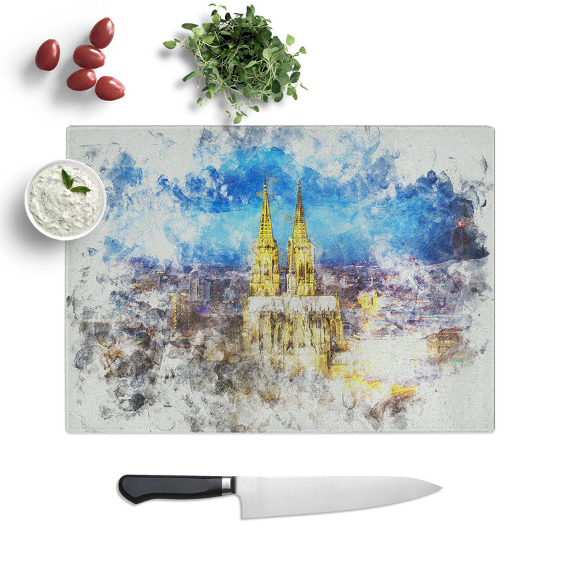 Tempered Glass the Cologne Cathedral in Germany Chopping Board, 28.5 cm x 39 cm