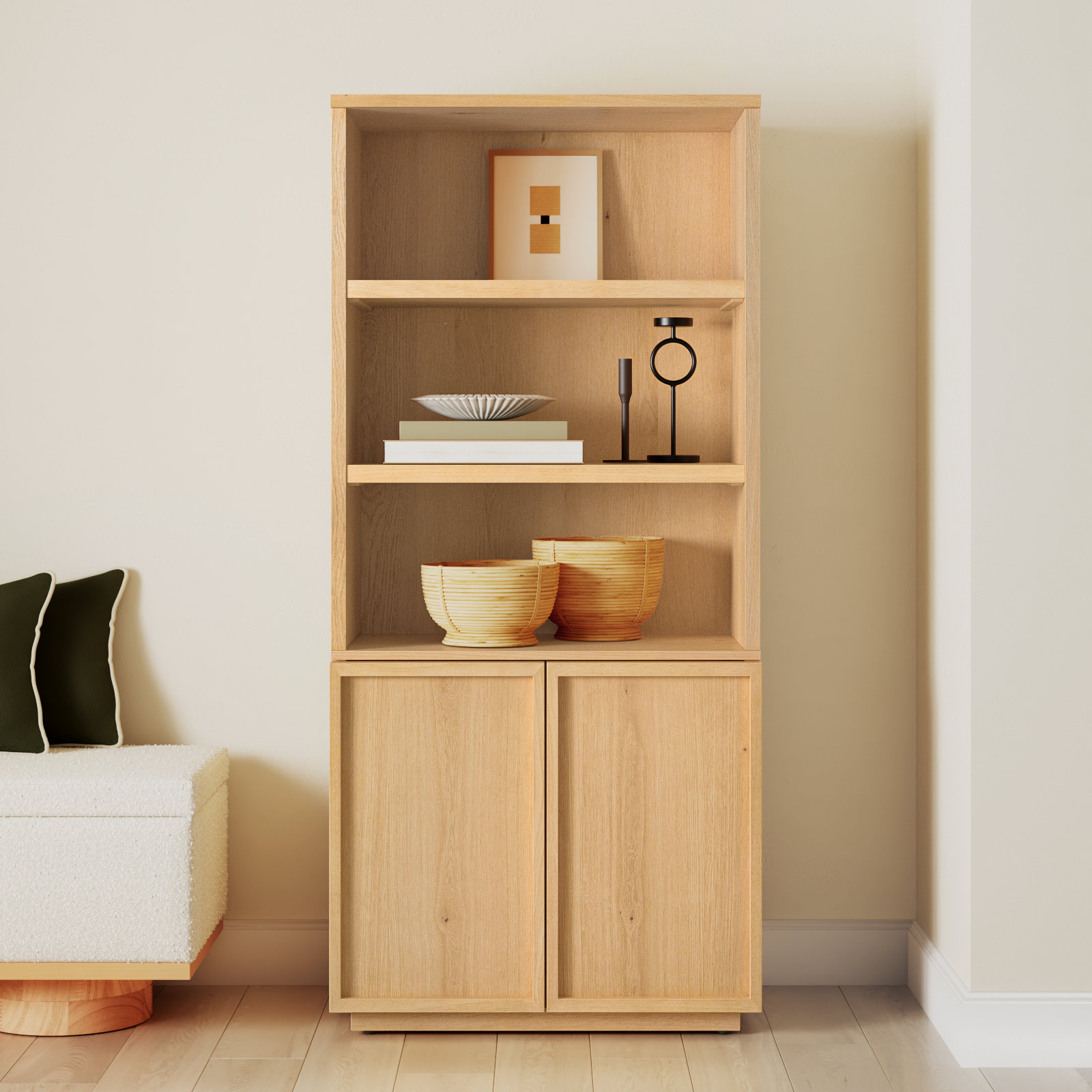 Hudson 30" Bookcase, Natural