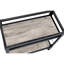 Chariot de service gris anthracite avec détails en chêne rustique - rangement spacieux pour les besoins de réception et base en métal gris anthracite
