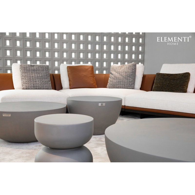 CHRONOS Side Table Small Concrete Round End Table 35 x 35 x 47 cm, Grey/Brown/Blue