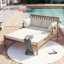 Chaise longue double en bois d'acacia avec coussins 51,6 po Sundrenched-479574225