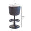 Tabouret de comptoir Myra Mushroom, cuir nervuré, base en fer-115151599