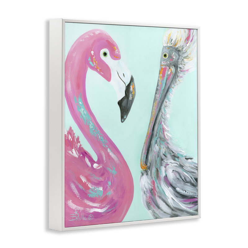 Art d'oiseaux sauvages par Estelle Grengs bg-163, Estampe numérique encadrée blanc bord de mer, H 30 po x l 24 po