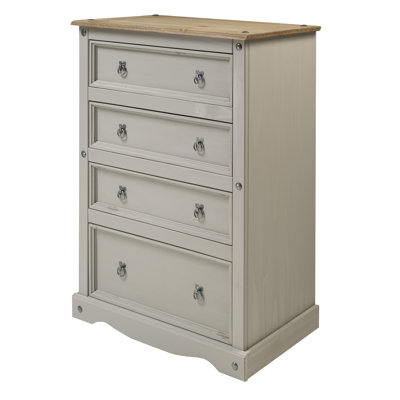 Palmea Solid Wood 82 cm W Chest of 4 Drawers