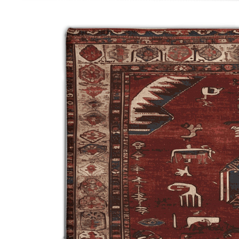 Tapis turc intérieur et extérieur brun, Rond 5 pi