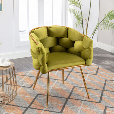 Moderne simple loisir simple canapé en velours simple chambre à coucher paresseux ménage commode tabouret à dossier de table de manucure vert olive