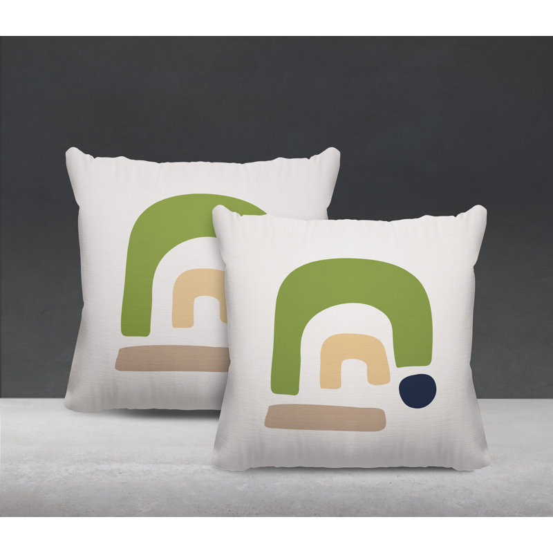 Jeté carré en polyester / mélange de polyester intérieur / extérieur, L 17 po x H 17 po, Chartreuse