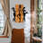 Elegant Decorative Wooden Wall Accessory, Black & Walnut, 21.3 x 22.8 inches | Sturdy 100% Wooden Frame (Thickness: 1.2 inches) & Durable 100% Metal Design (Thickness: 0.05 inches) | Perfect for Home Décor & Modern Interiors