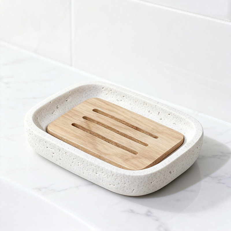 Porte-savon à double couche, 1 pièce, Blanc