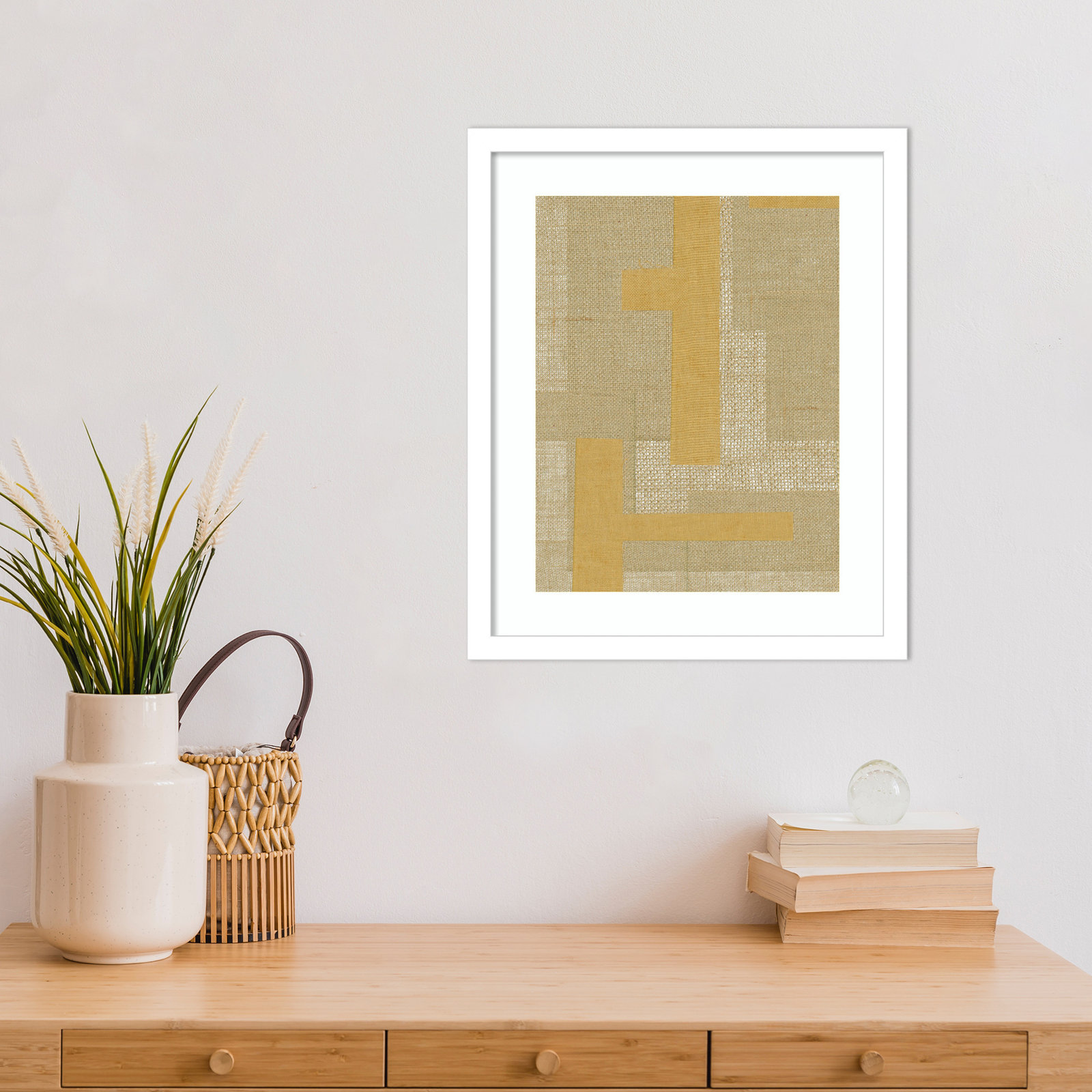 Fabric Pattern Collage No. 4 Print, White, 17" H x 14" W